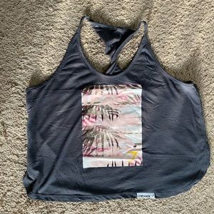 Gymshark Tropical Gray Twisted Back Tank Top